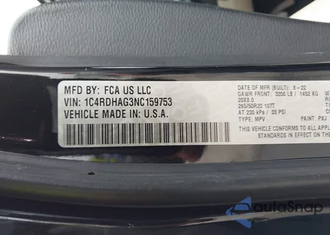 2022 Dodge Durango Sxt Rwd from USA, damaged, VIN 1C4RDHAG3NC159753